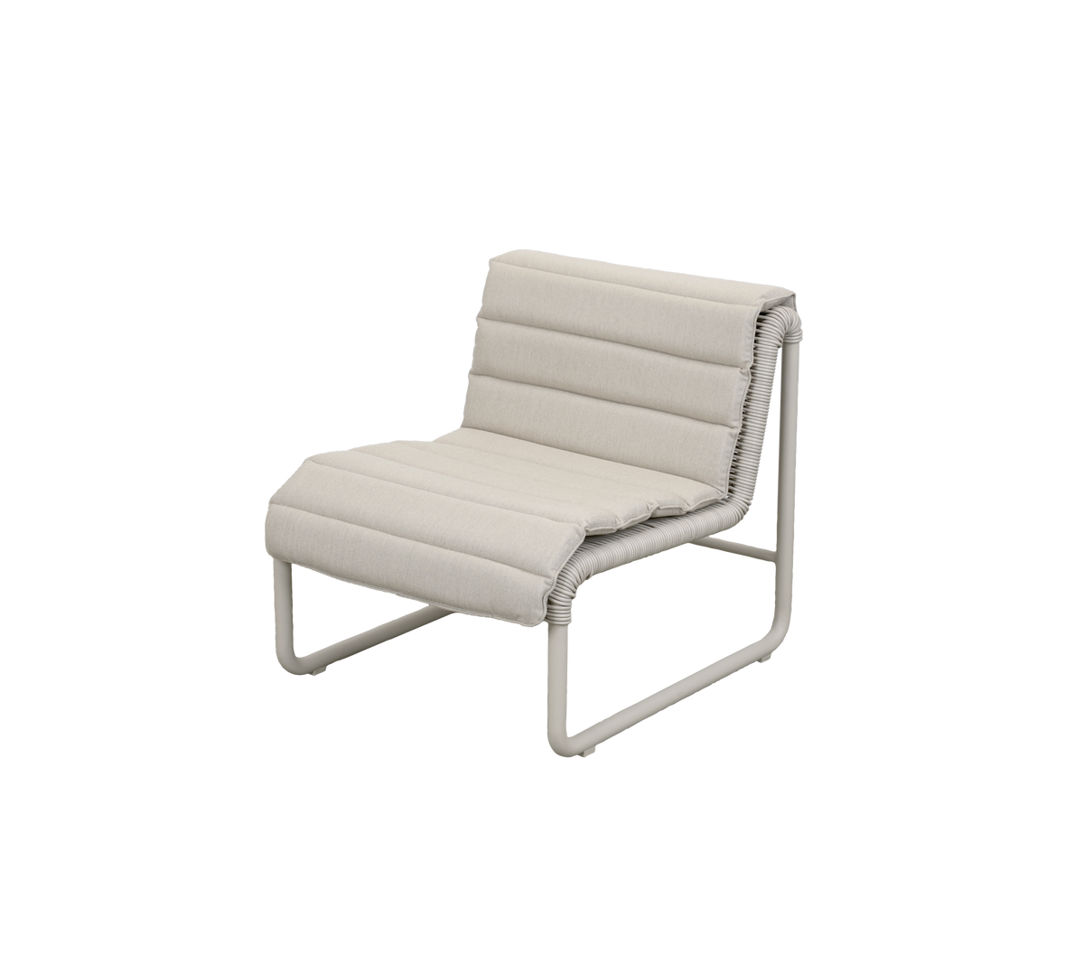 Cane-line Al Dente loungestol – Sand small round core Weave m/sand aluminium / Sand, Natté m/QuickDry & Airflow