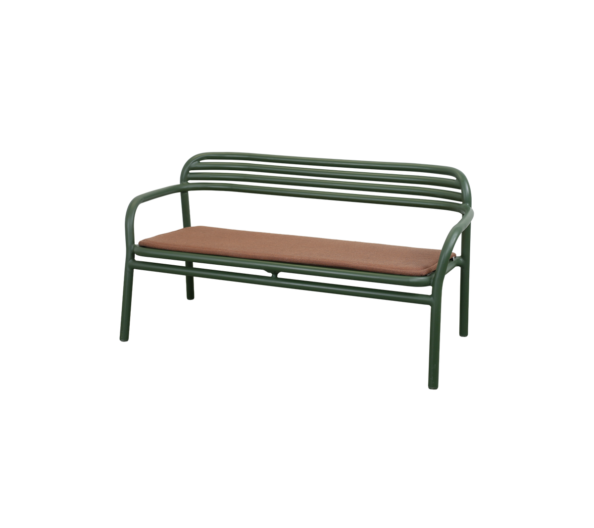 Cane-line Bliss sofa – Dark green, aluminium / Desert red, Delight m/QuickDry & Airflow