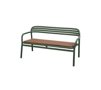 Cane-line Bliss sofa – Dark green, aluminium / Desert red, Delight m/QuickDry & Airflow