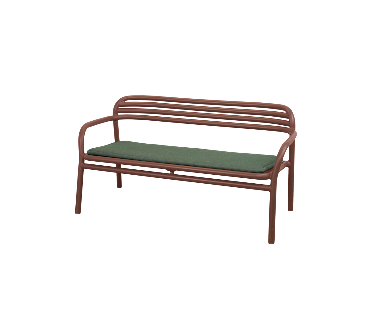 Cane-line Bliss sofa – Desert red, aluminium / Light green, Delight m/QuickDry & Airflow