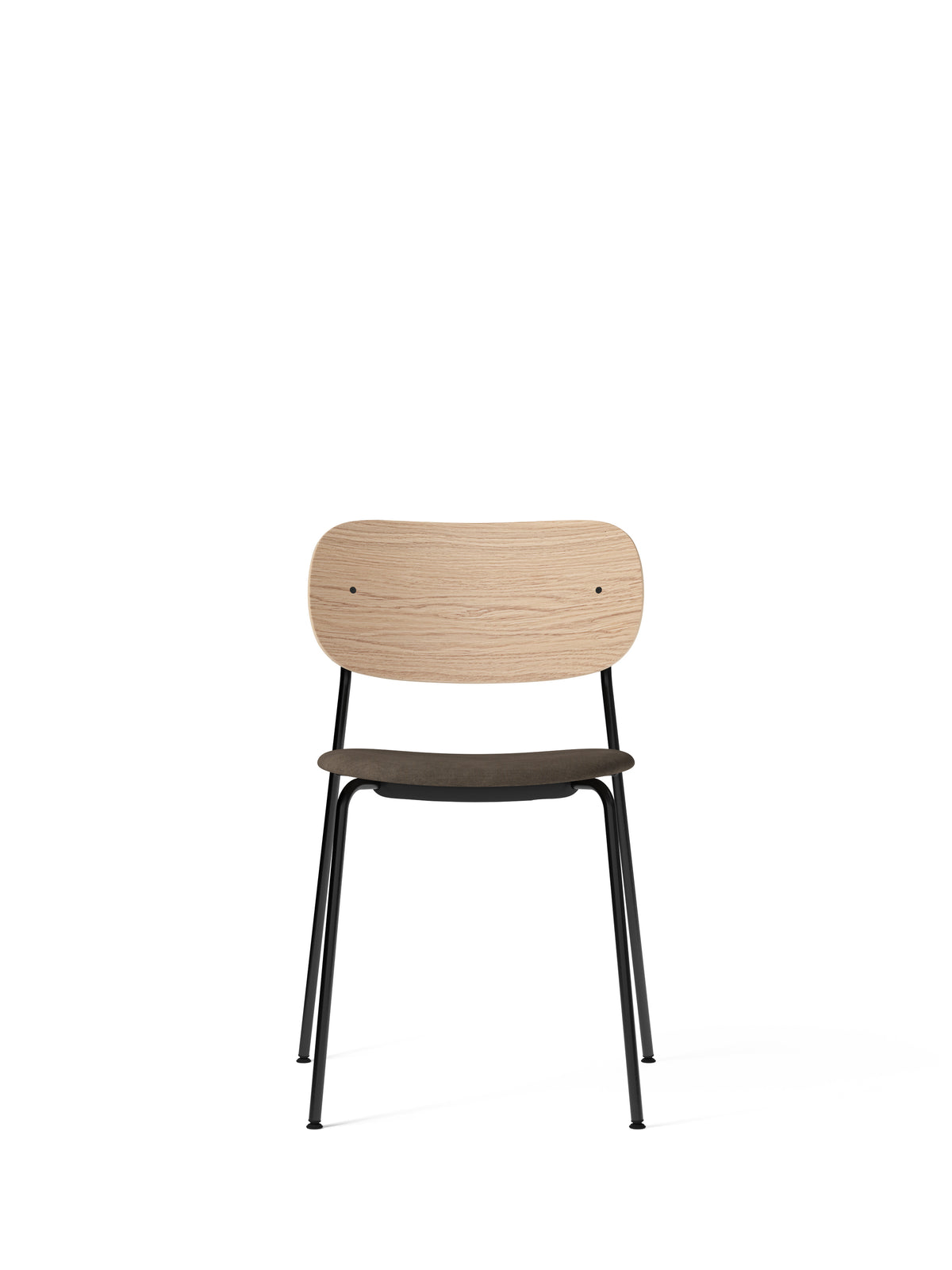 Audo Copenhagen Co Dining Chair spisestol, polstret sete, uten armlener, sort stål. Velg tekstil og rygg