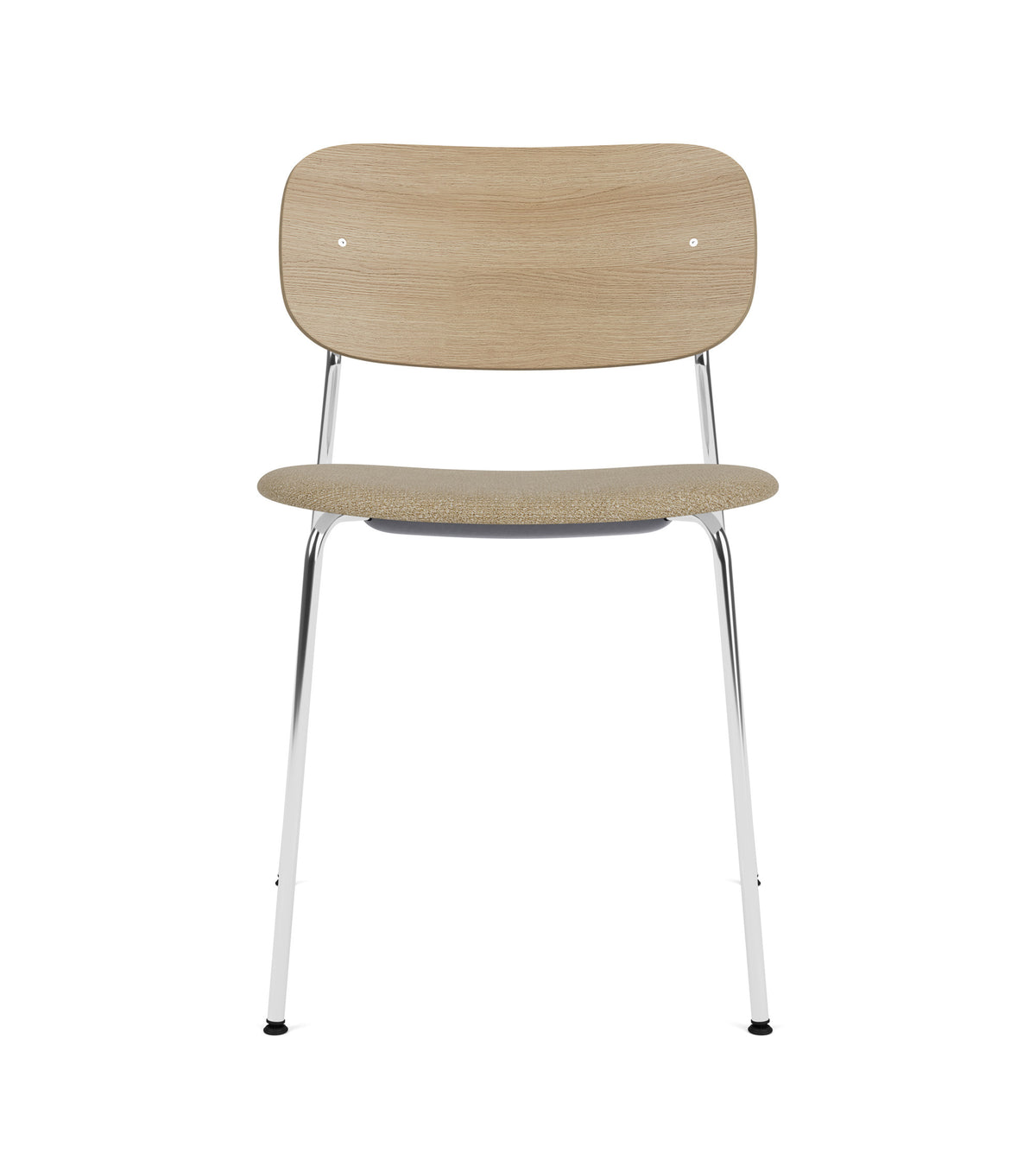 Audo Copenhagen Co Dining Chair spisestol, polstret sete, uten armlener, krom. Velg tekstil og rygg