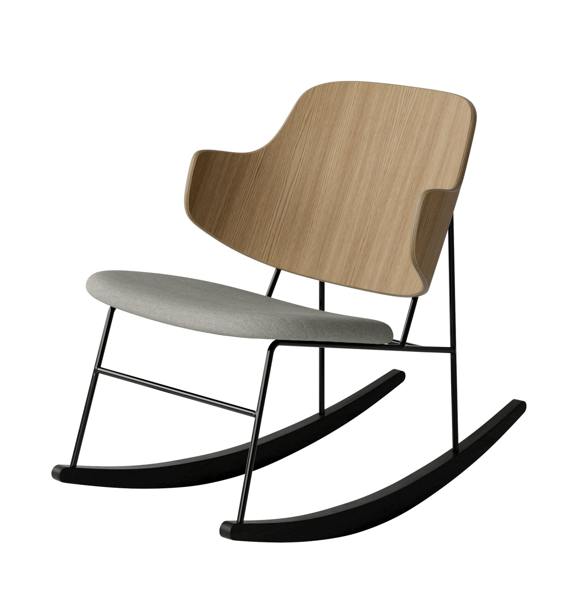 Audo Copenhagen The Penguin Rocking Chair gyngestol, polstret sete. Velg tekstil og rygg