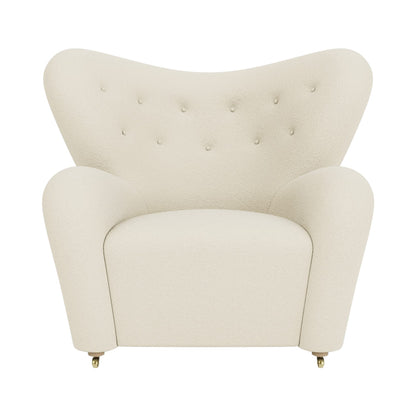 Audo Copenhagen The Tired Man Lounge Chair lenestol. Velg tekstil og treverk