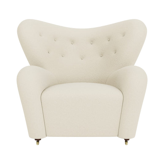 Audo Copenhagen The Tired Man Lounge Chair lenestol. Velg tekstil og treverk