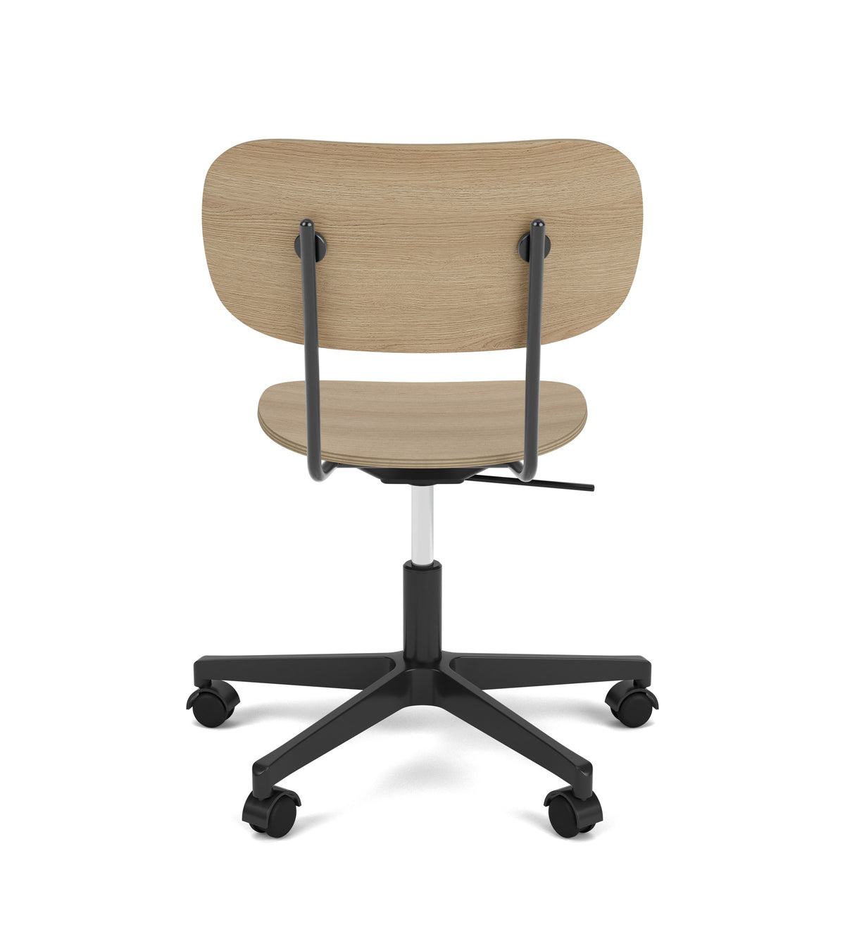 Audo Copenhagen Co Task Chair kontorstol, polstret sete, med armlener, sort aluminium. Velg tekstil og rygg