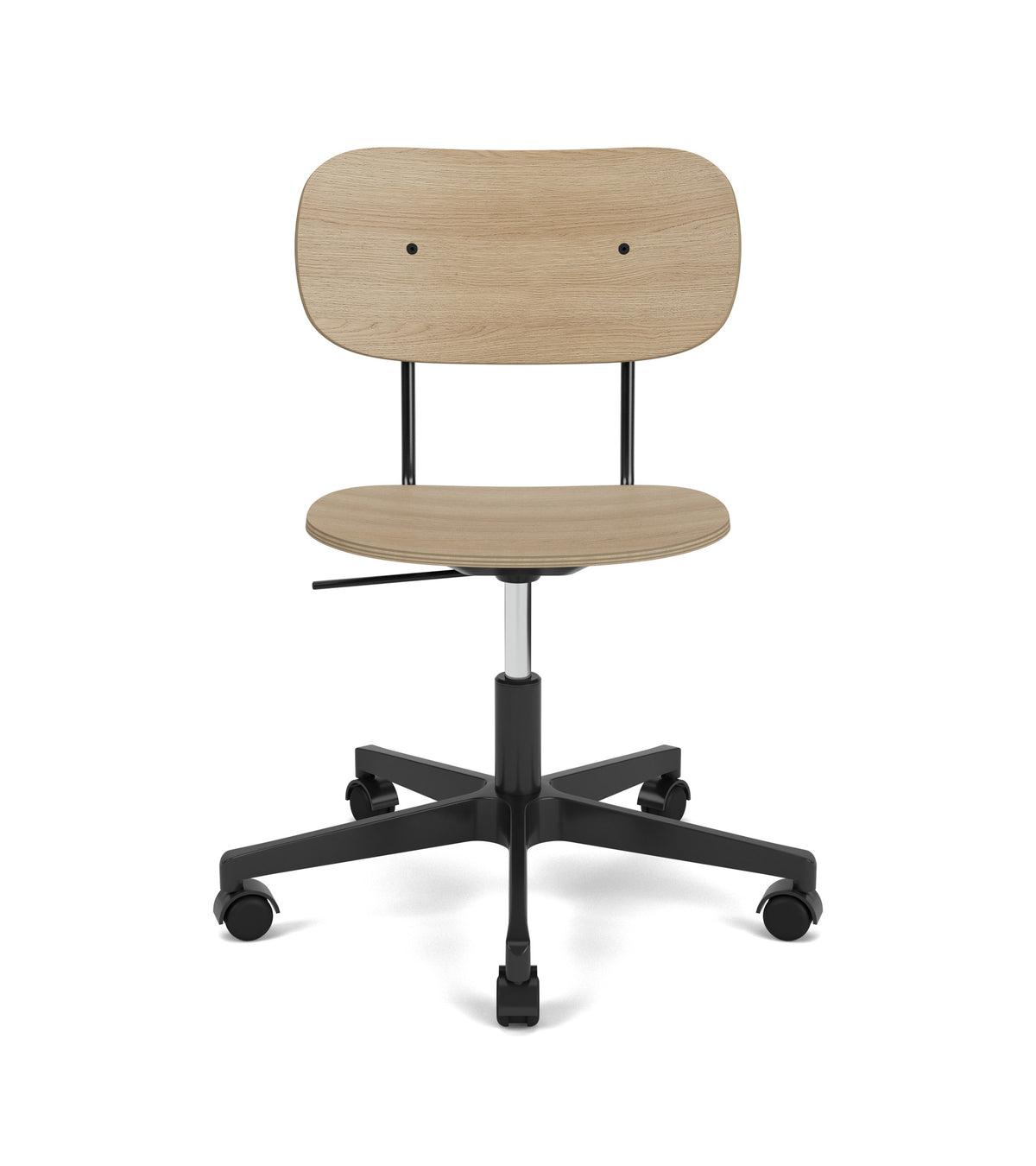 Audo Copenhagen Co Task Chair kontorstol, polstret sete, med armlener, sort aluminium. Velg tekstil og rygg