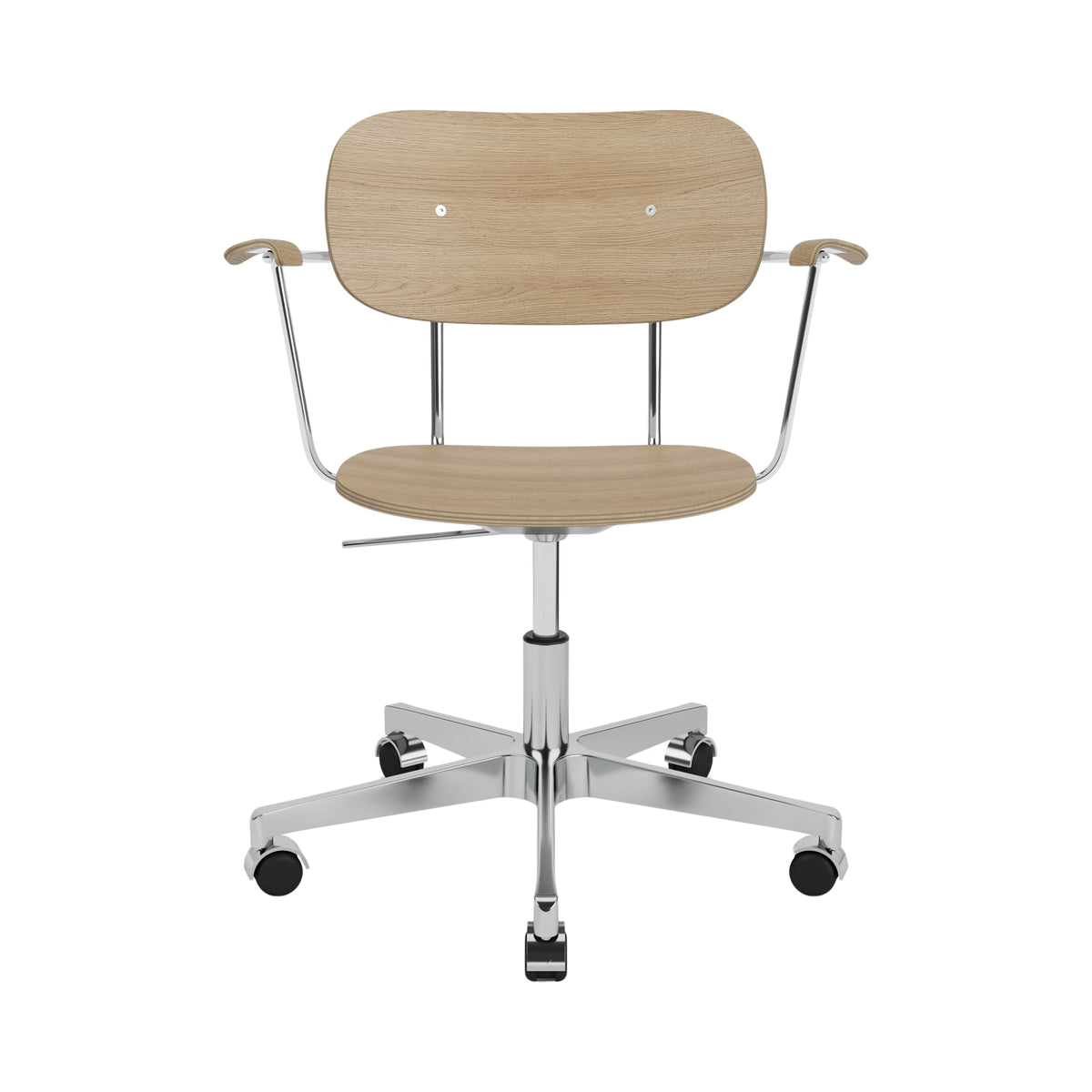 Audo Copenhagen Co Task Chair kontorstol, uten polstring. Velg understell, treverk og armlener.