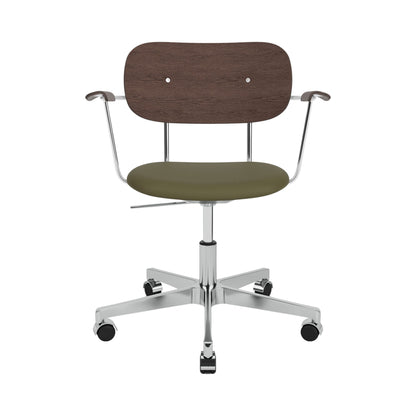 Audo Copenhagen Co Task Chair kontorstol, polstret sete, med armlener, polert aluminium. Velg tekstil og rygg
