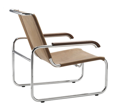 Thonet S 35 L i brunt lær