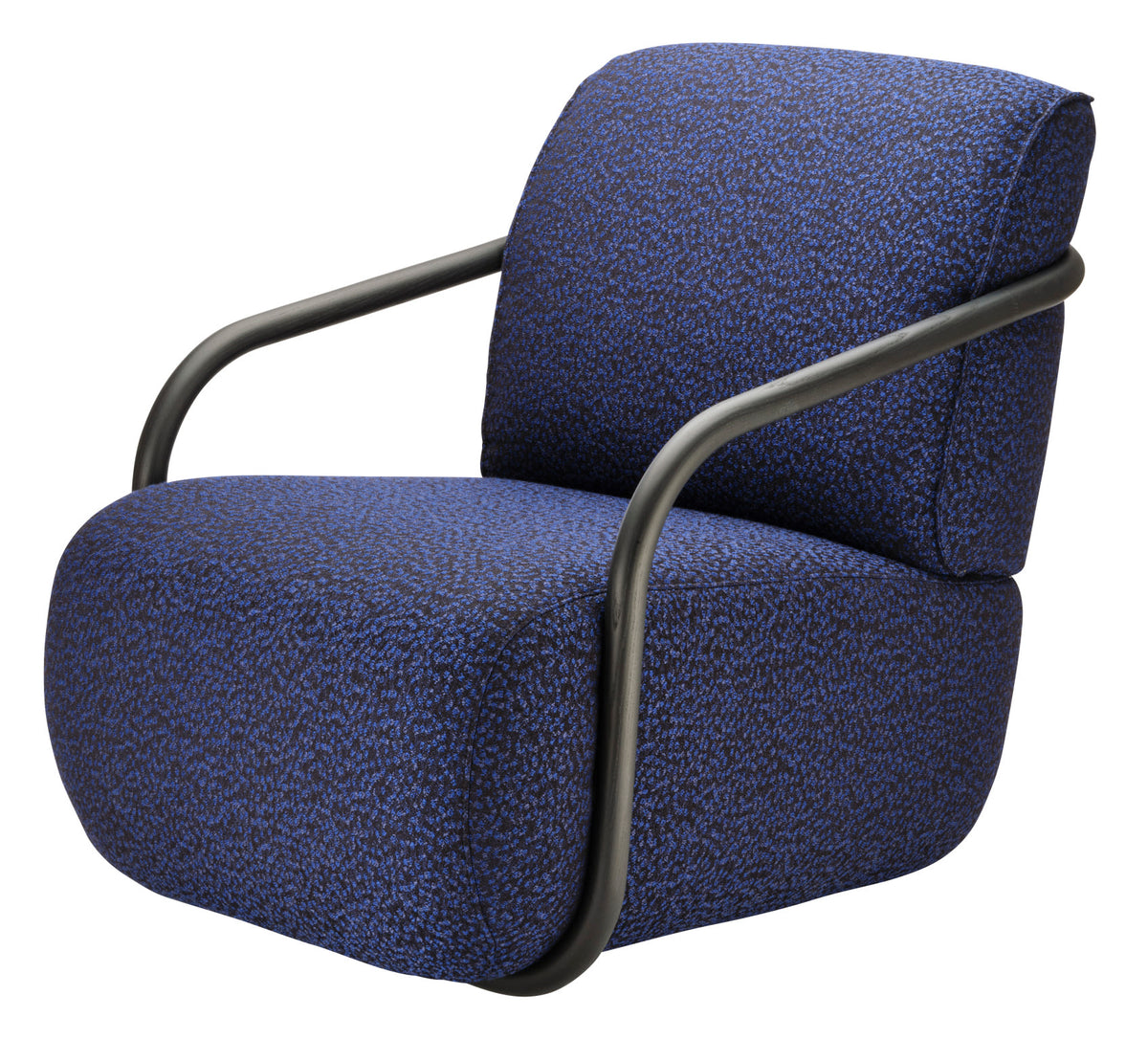 Thonet 2001 lenestol i blått stoff med sort ramme