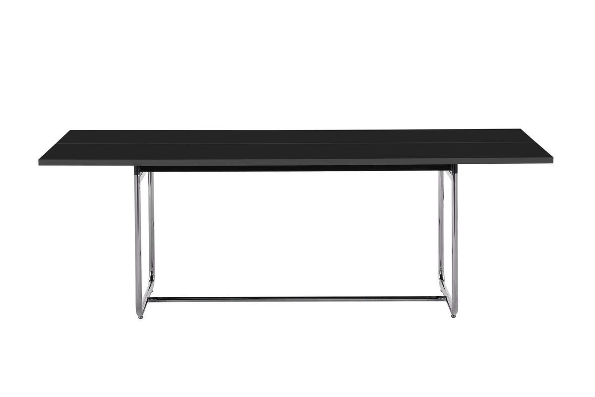 Thonet S 1070 spisebord – JS . THONET (Jil Sander) – S 1070 SERIOUS 01 – bordplate graphite black i høyglans, blank titan