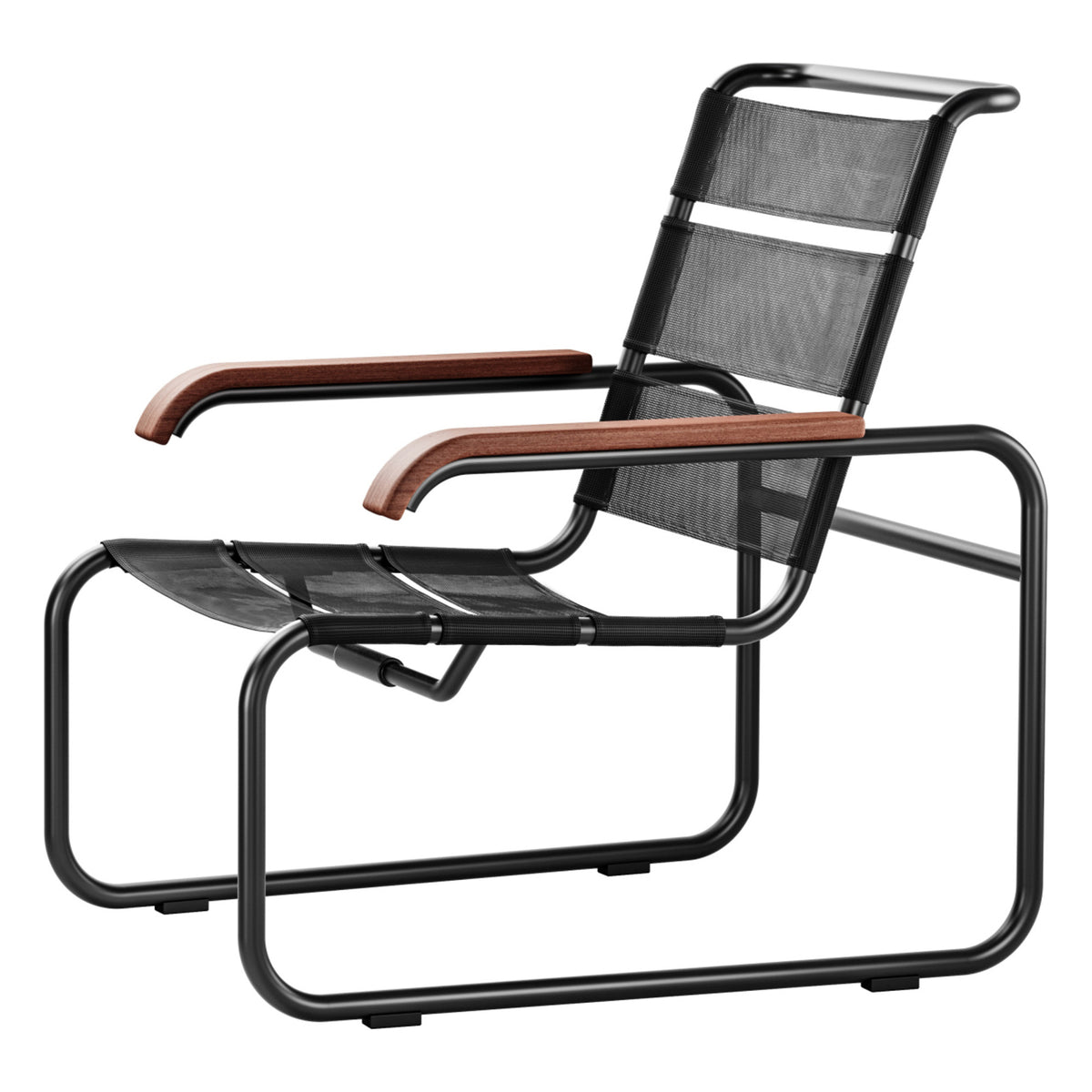 Thonet S 35 N Outdoor lenestol i sort