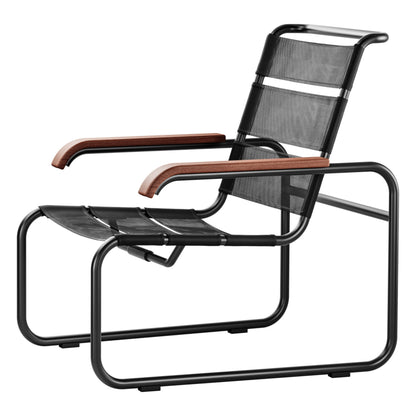 Thonet S 35 N Outdoor lenestol i sort