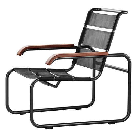 Thonet S 35 N Outdoor lenestol i sort