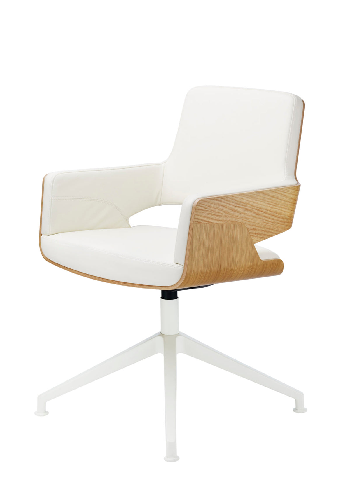 Thonet S 847 DW i hvitt lær