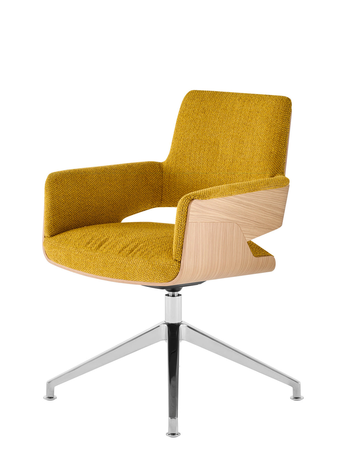 Thonet S 847 PVDW i gult stoff