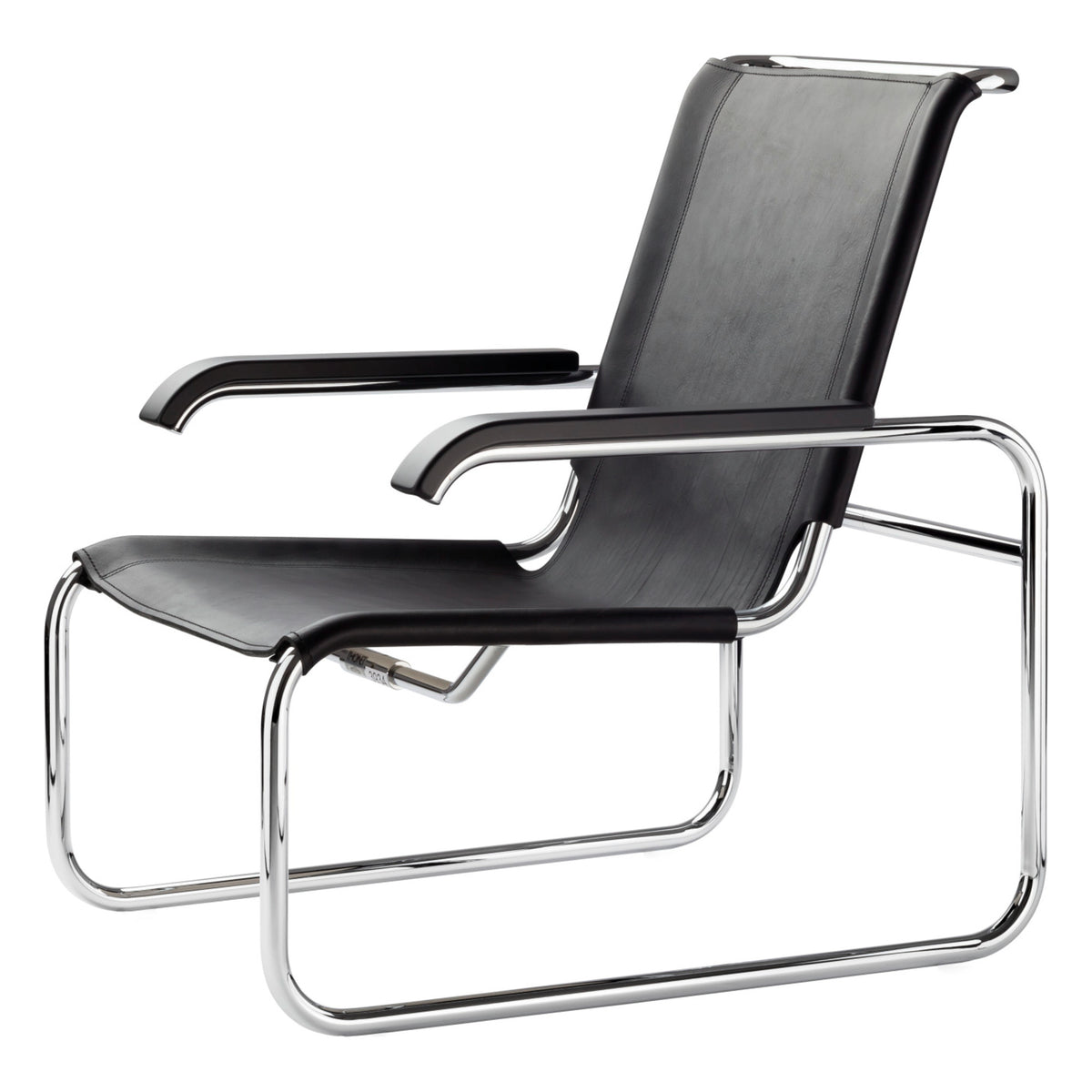Thonet S 35 L lenestol i svart lær