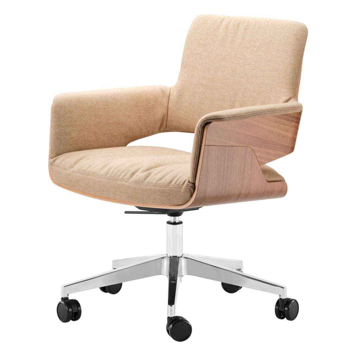 Thonet S 845 PVDRW kontorstol i beige stoff