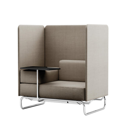 Thonet S 5001 med skrivebrett i beige stoff