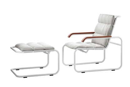 Thonet S 35 N Outdoor i hvitt med pute