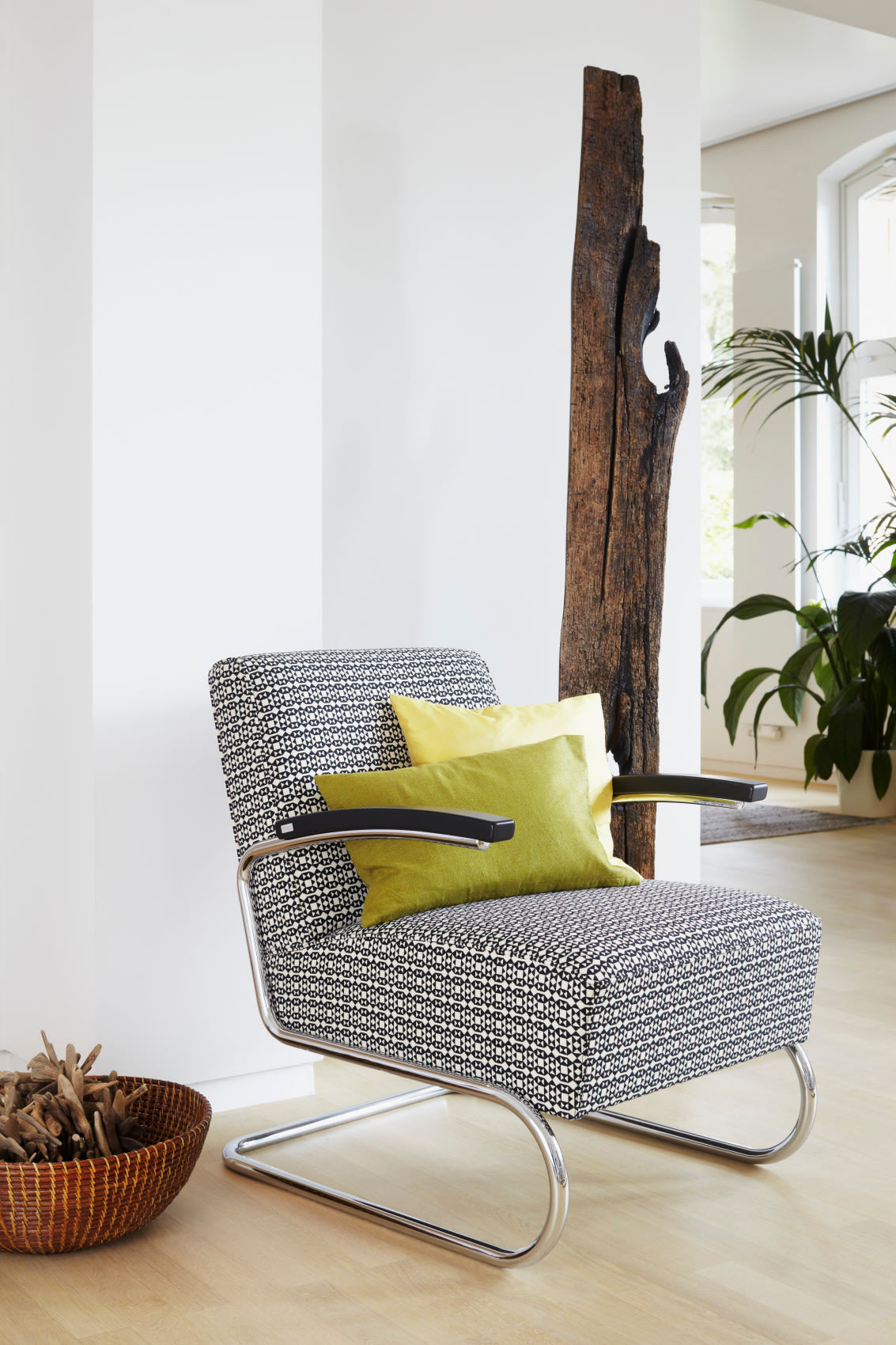 Thonet S 411 i mønstret stoff