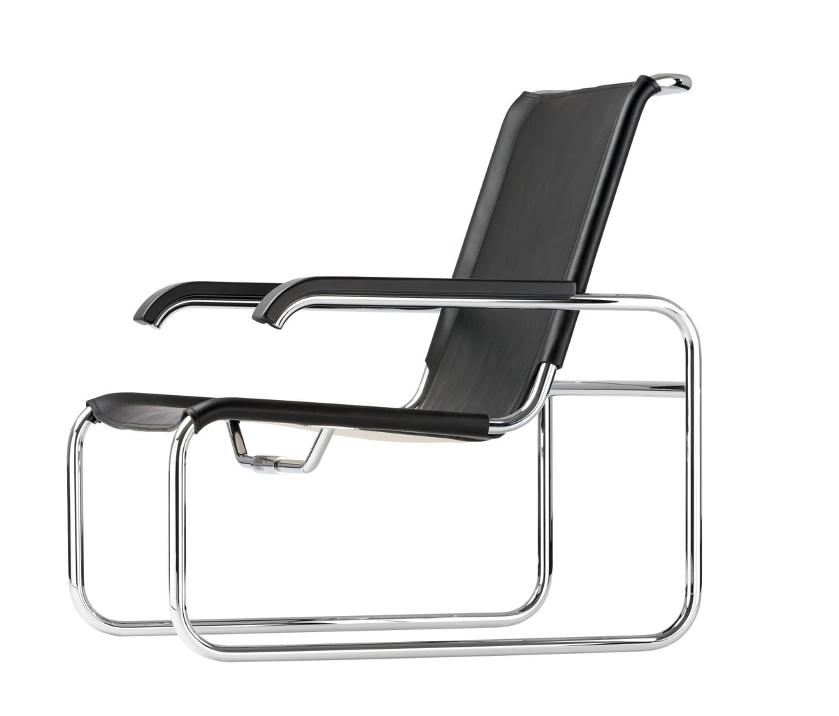 Thonet S 35 L med svarte armlener