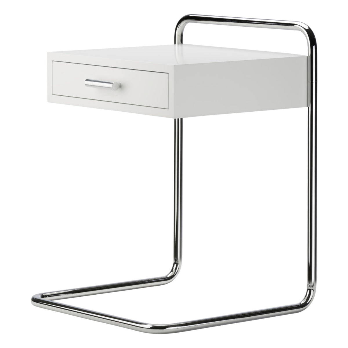 Thonet B 117 sidebord med skuff i hvitt