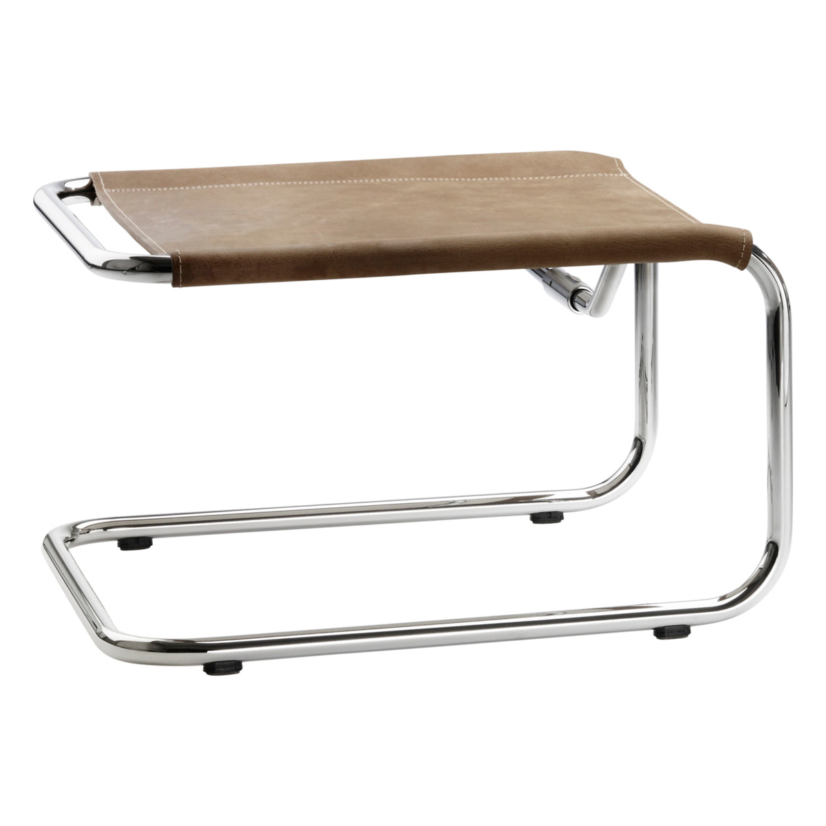Thonet S 35 LH fotskammel i brunt lær