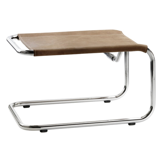 Thonet S 35 LH fotskammel i brunt lær