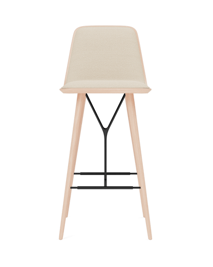 Fredericia Spine Wood Barstool forsidepolstret. Velg tekstil og treverk