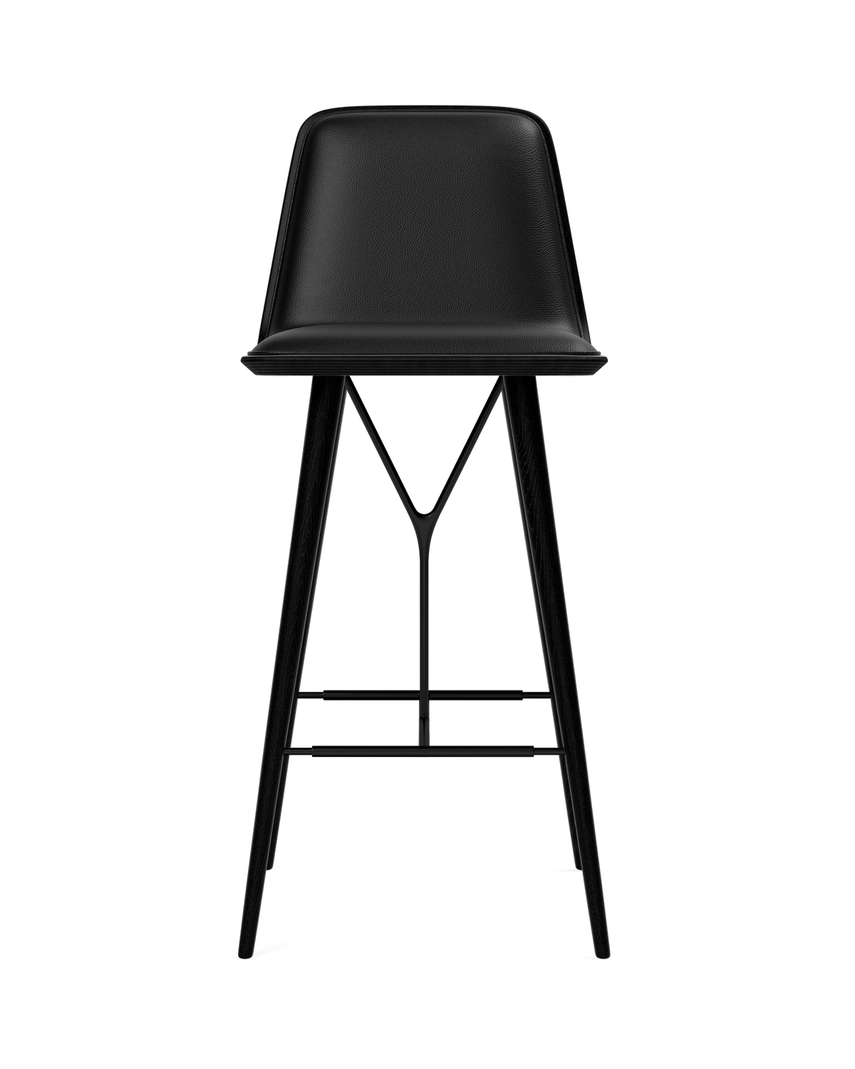 Fredericia Spine Wood Barstool forsidepolstret. Velg tekstil og treverk.