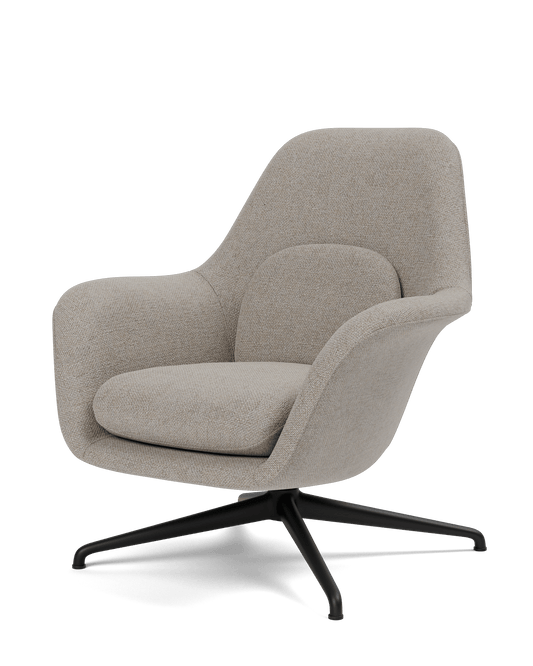 Fredericia Swoon Lounge Petit Armchair dreiefot. Velg tekstil