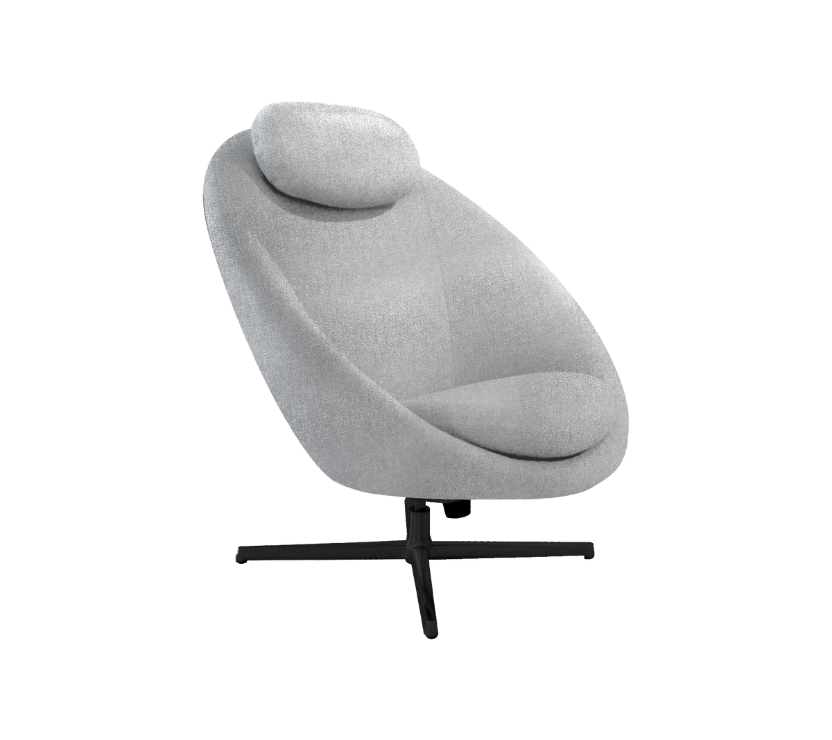 Cane-line Pace loungestol inkl. nakkepute – Light grey, Ambience / Black, aluminium