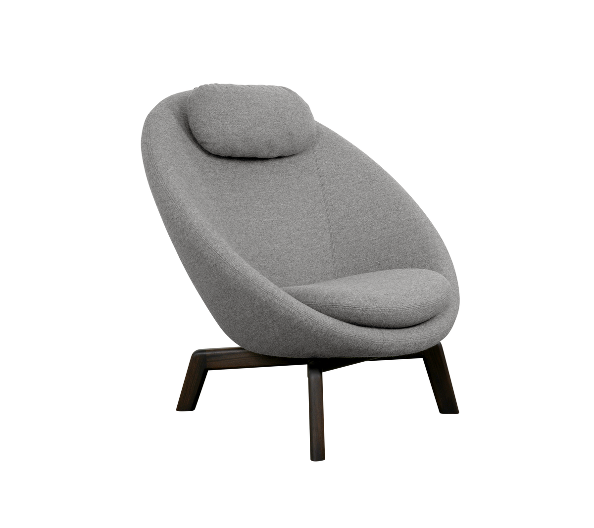 Cane-line Pace loungestol inkl. nakkepute – Light grey, Zen / Dark brown, mahogni