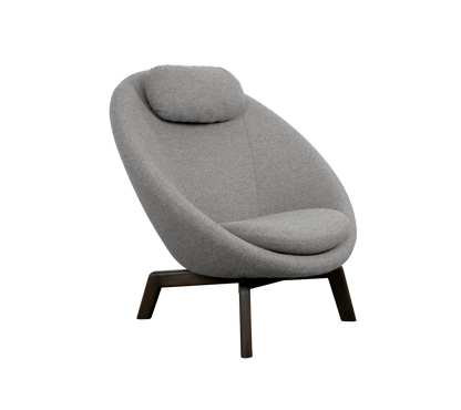 Cane-line Pace loungestol inkl. nakkepute – Light grey, Zen / Dark brown, mahogni