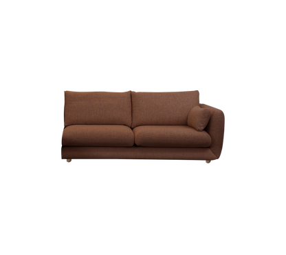 Cane-line Bloom 2-seter sofamodul venstre m/teakbein, 185 cm – Desert red, Emmi