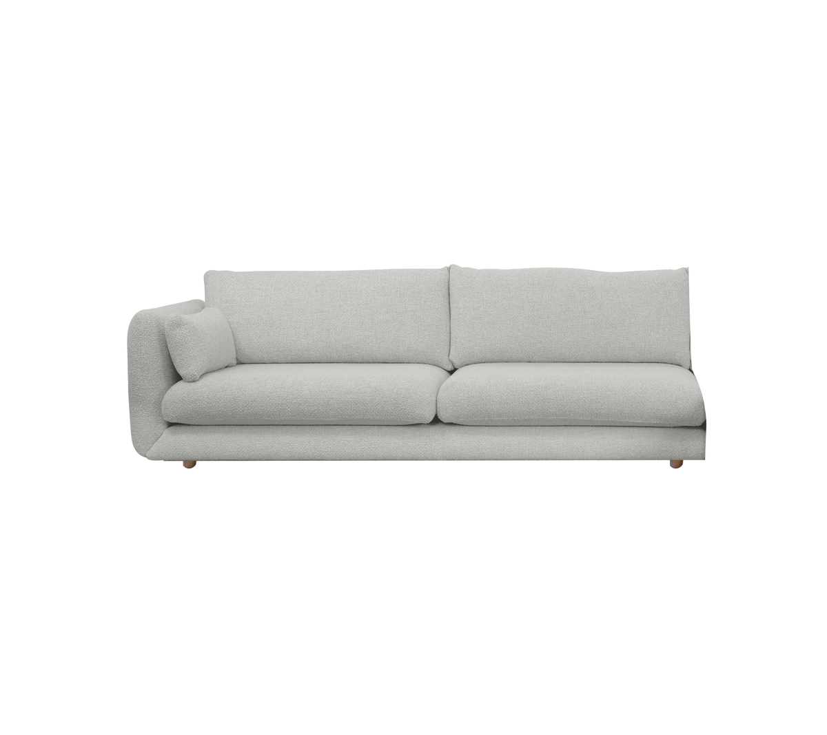 Cane-line Bloom 3-seter sofamodul høyre m/teakbein, 240 cm – Light grey, Ambience