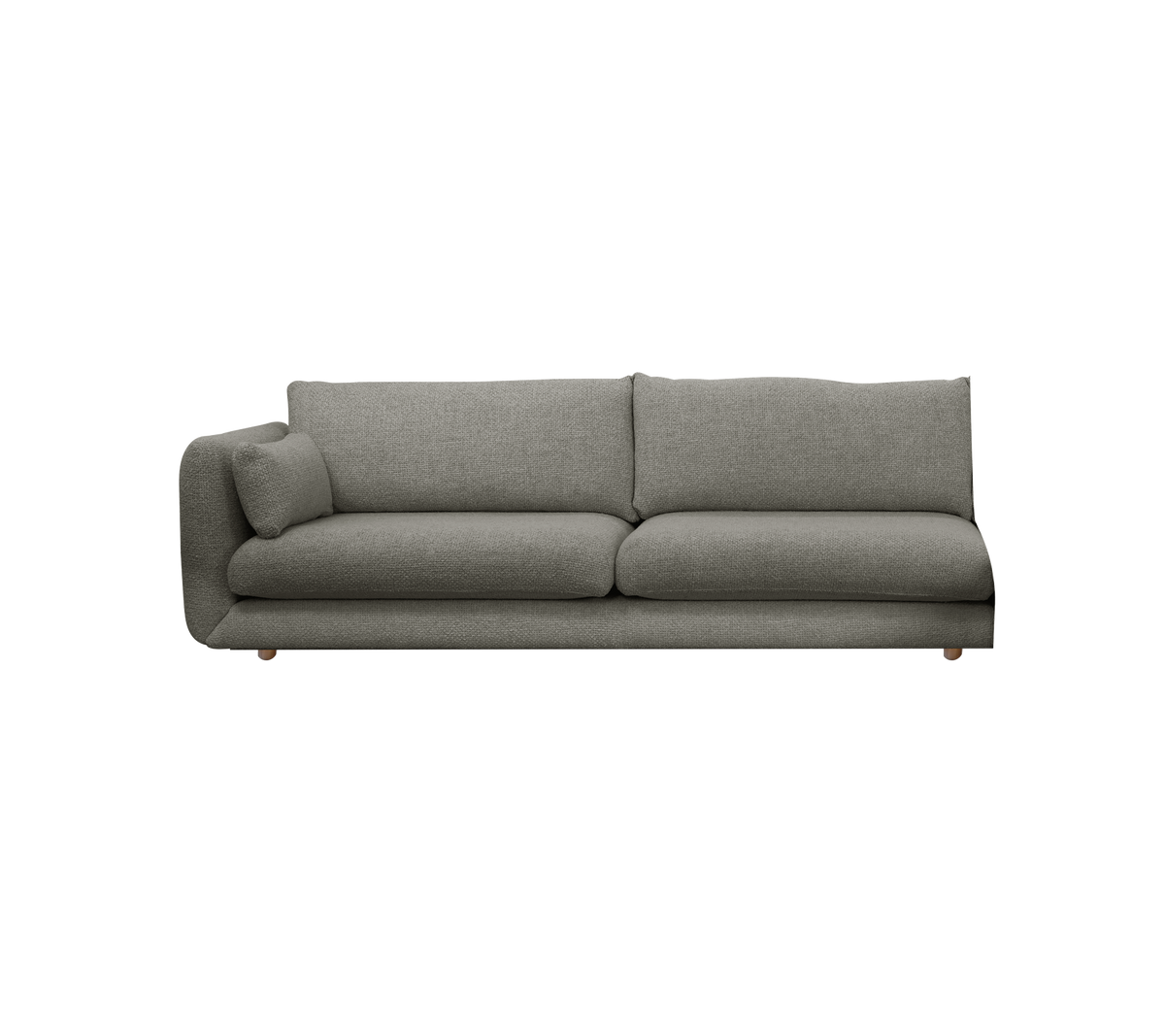 Cane-line Bloom 3-seter sofamodul høyre m/teakbein, 240 cm – Light grey, Essence