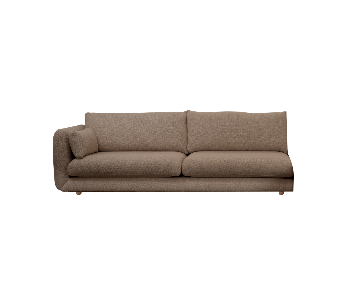 Cane-line Bloom 3-seter sofamodul høyre m/teakbein, 240 cm – Taupe, Flair/Kimi