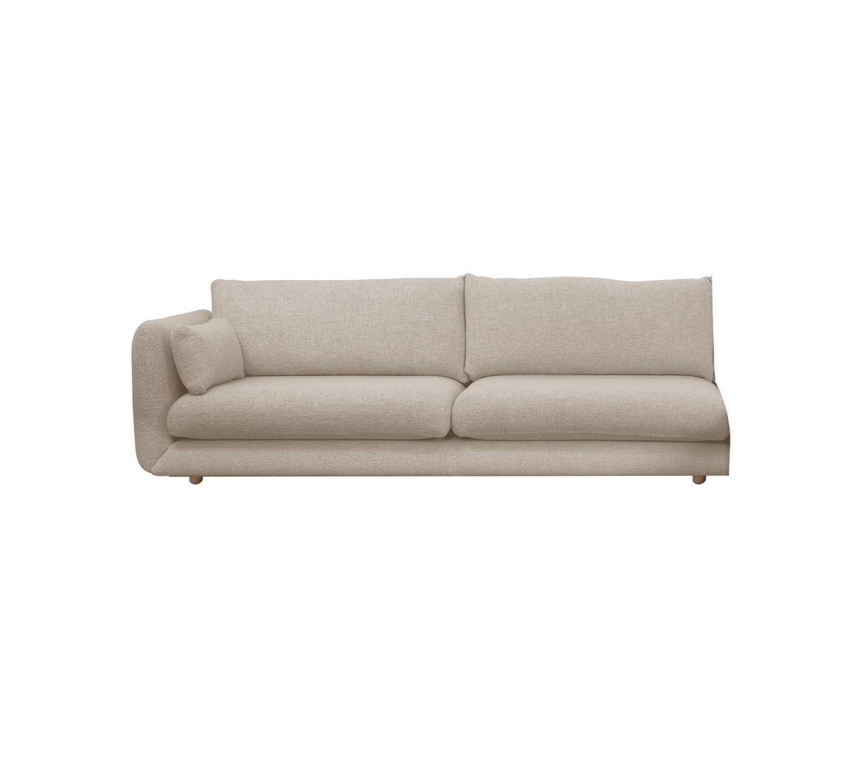 Cane-line Bloom 3-seter sofamodul høyre m/teakbein, 240 cm – Sand, Emmi