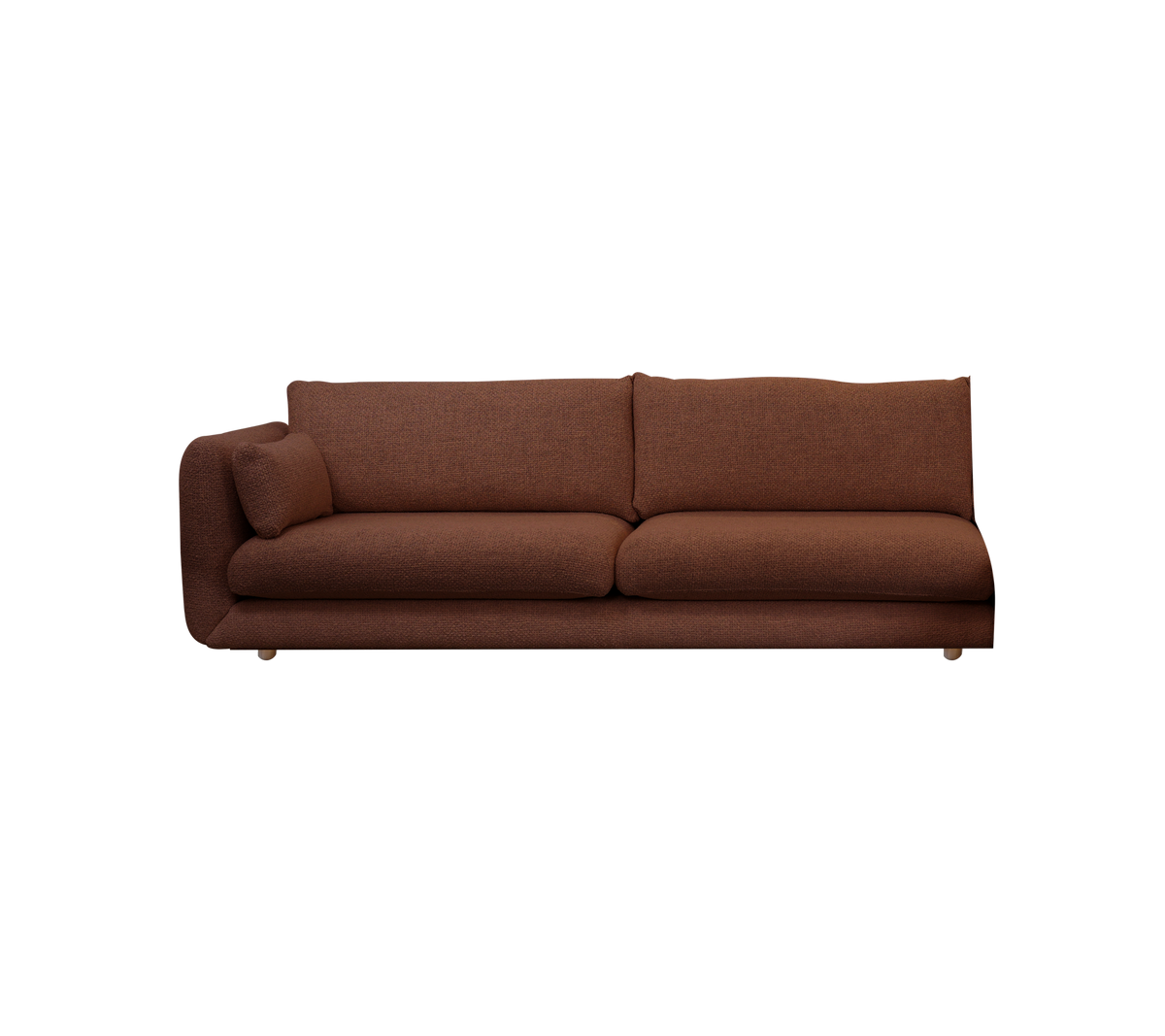 Cane-line Bloom 3-seter sofamodul høyre m/teakbein, 240 cm – Desert red, Emmi