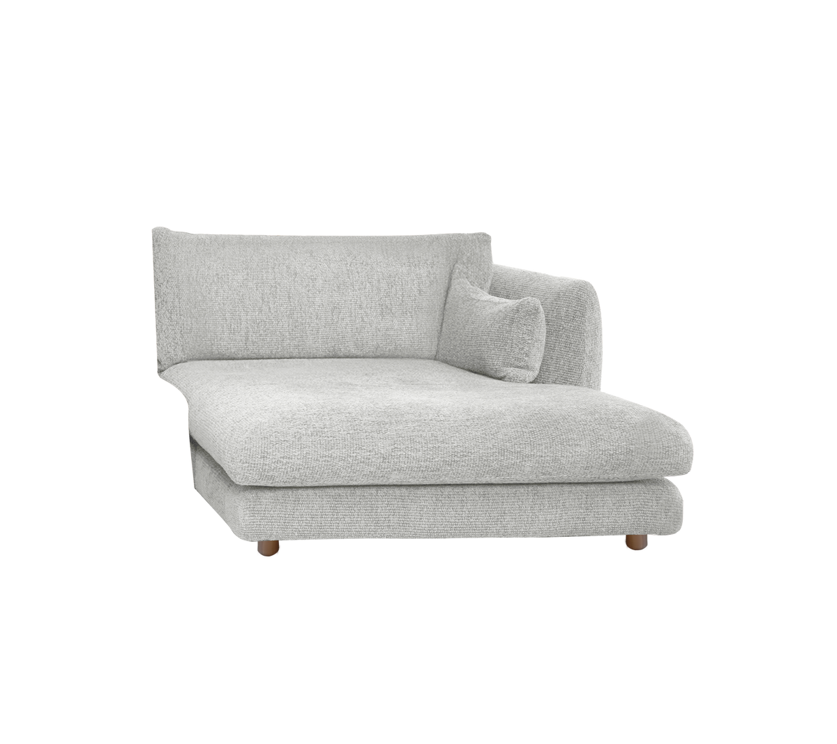 Cane-line Bloom sjeselongmodul venstre m/teakbein, 124×170 cm – Light grey, Ambience
