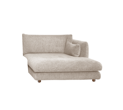 Cane-line Bloom sjeselongmodul venstre m/teakbein, 124×170 cm – Sand, Emmi