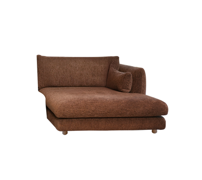 Cane-line Bloom sjeselongmodul venstre m/teakbein, 124×170 cm – Desert red, Emmi