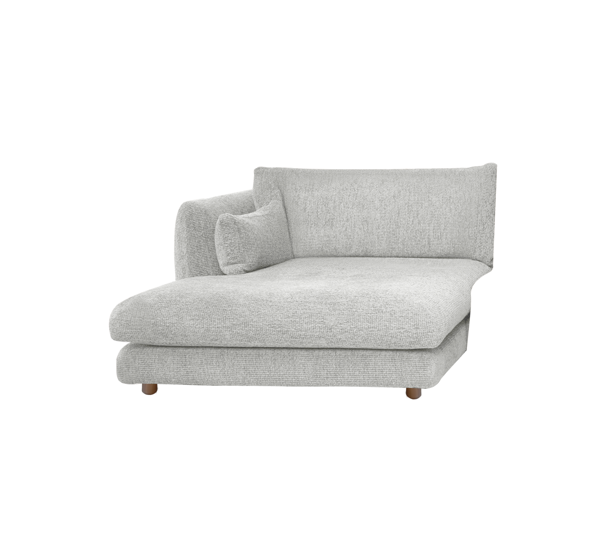 Cane-line Bloom sjeselongmodul høyre m/teakbein, 124×170 cm – Light grey, Ambience