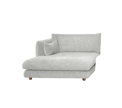 Cane-line Bloom sjeselongmodul høyre m/teakbein, 124×170 cm – Light grey, Ambience