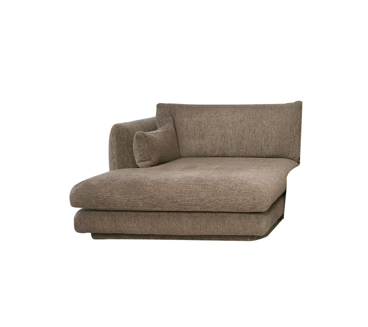 Cane-line Bloom sjeselongmodul høyre m/sokkel, 124×170 cm – Taupe, Flair/Kimi