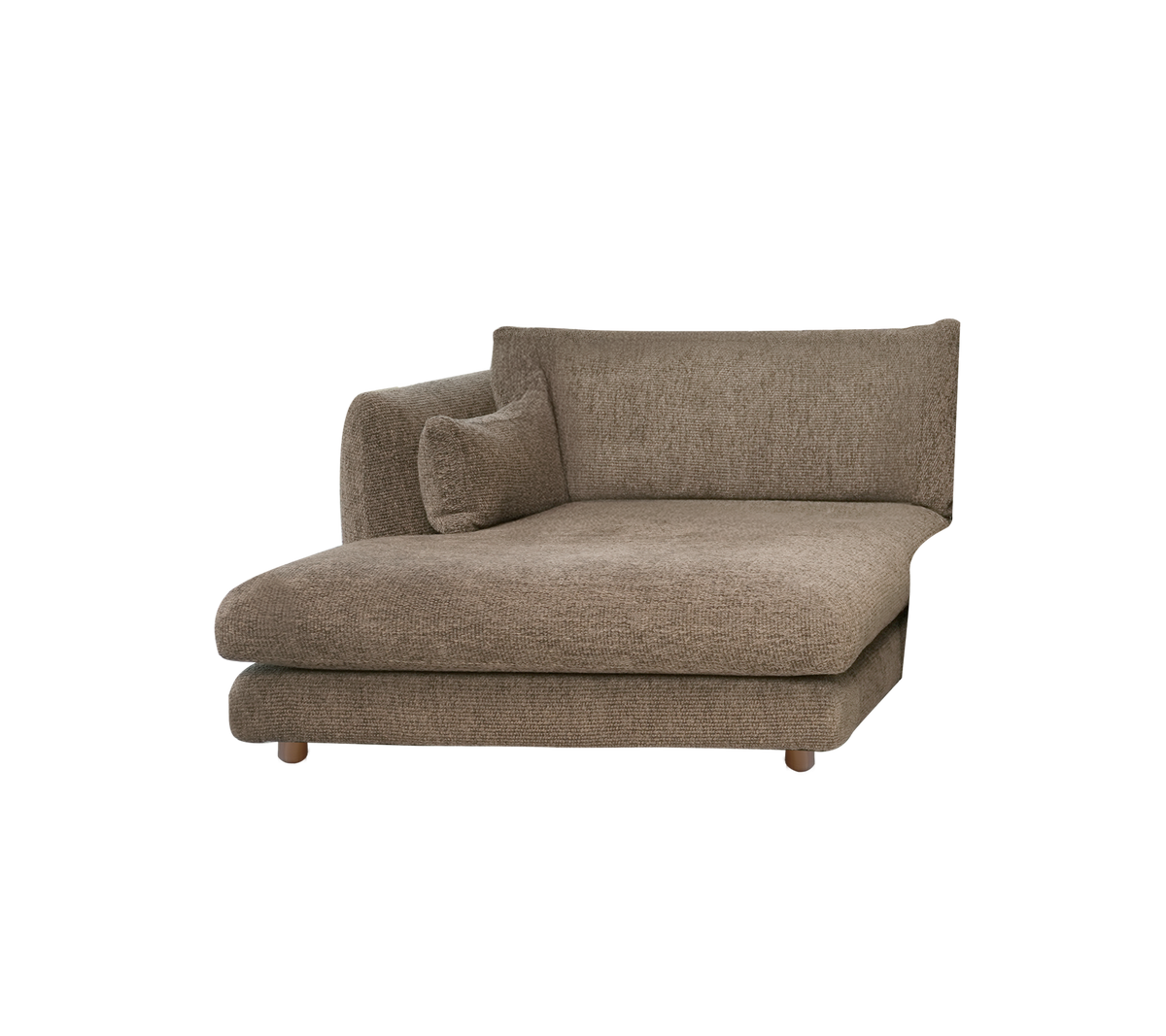 Cane-line Bloom sjeselongmodul høyre m/teakbein, 124×170 cm – Taupe, Flair/Kimi