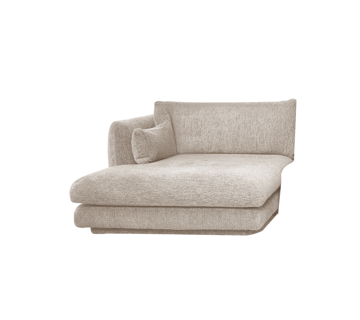 Cane-line Bloom sjeselongmodul høyre m/sokkel, 124×170 cm – Sand, Emmi